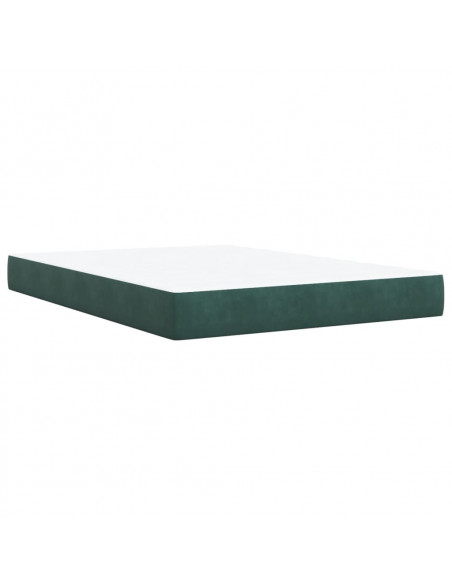 Giroletto a Molle con Materasso Verde Scuro 160x200 cm Velluto