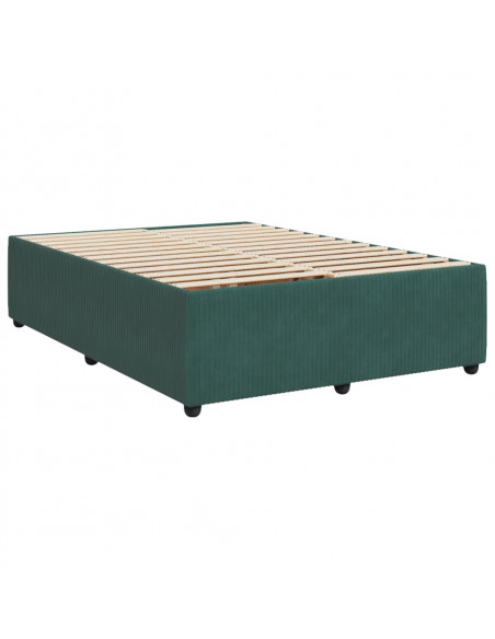 Giroletto a Molle con Materasso Verde Scuro 160x200 cm Velluto