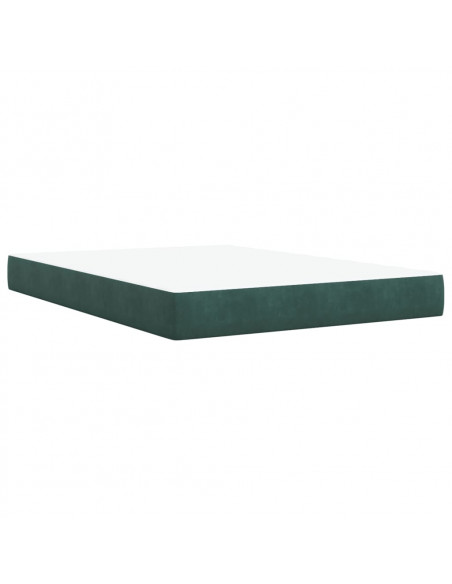 Giroletto a Molle con Materasso Verde Scuro 160x200 cm Velluto