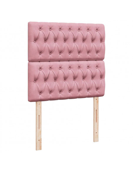 Giroletto a Molle con Materasso Rosa 80x200 cm in Velluto