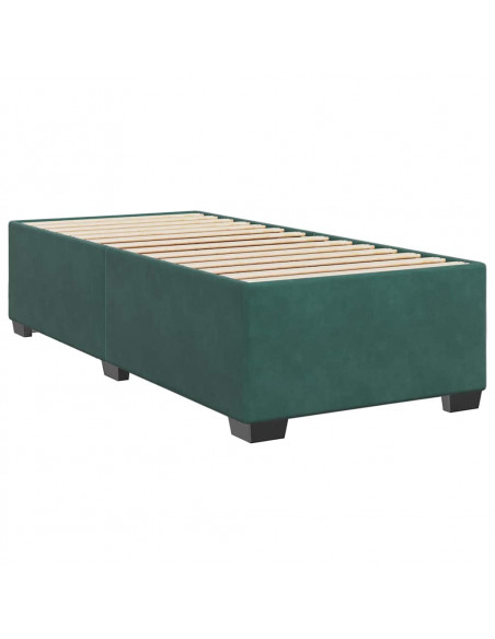 Giroletto a Molle con Materasso Verde Scuro 80x200 cm Velluto