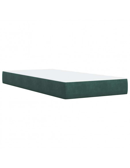Giroletto a Molle con Materasso Verde Scuro 80x200 cm Velluto