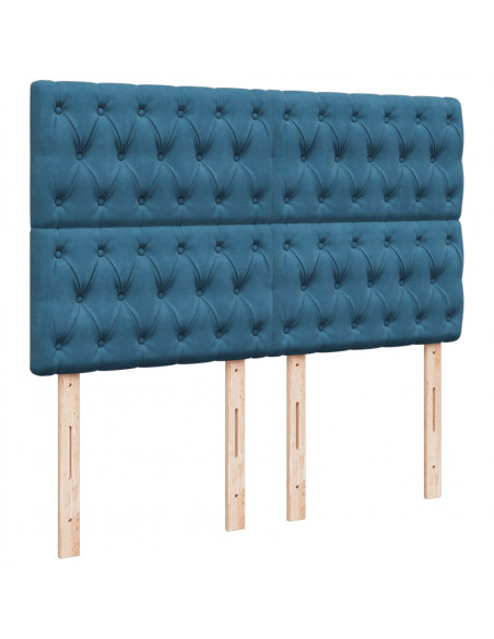 Giroletto a Molle con Materasso Blu 160x200 cm in Velluto