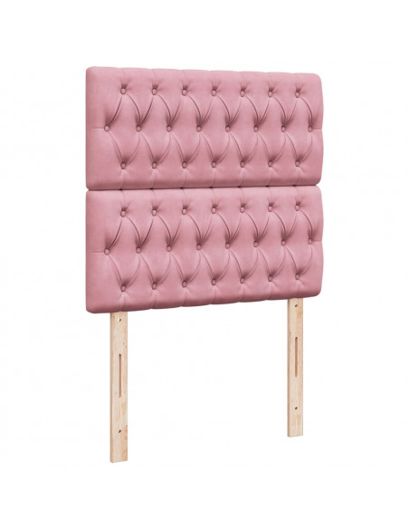 Giroletto a Molle con Materasso Rosa 80x200 cm in Velluto