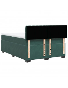 Giroletto a Molle con Materasso Verde Scuro 140x200 cm Velluto 2