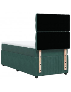 Giroletto a Molle con Materasso Verde Scuro 80x200 cm Velluto 2