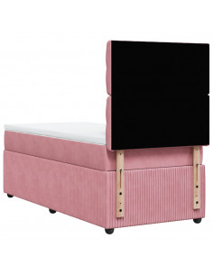 Giroletto a Molle con Materasso Rosa 80x200 cm in Velluto 2