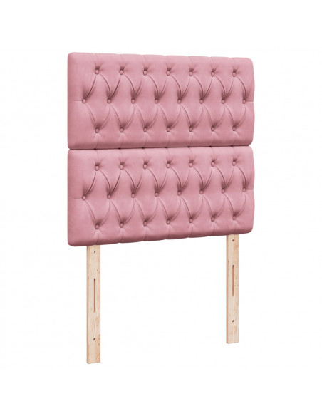 Giroletto a Molle con Materasso Rosa 80x200 cm in Velluto