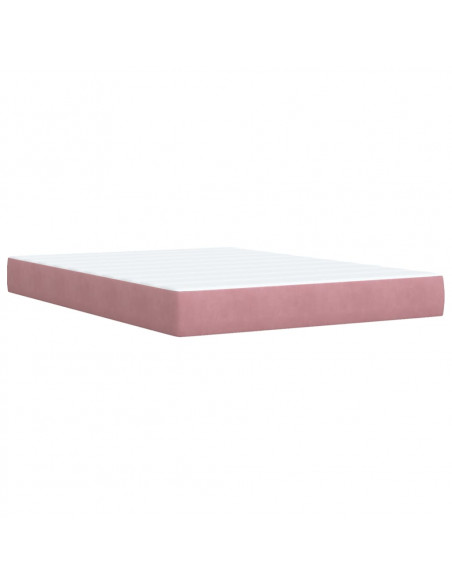 Giroletto a Molle con Materasso Rosa 160x200 cm in Velluto