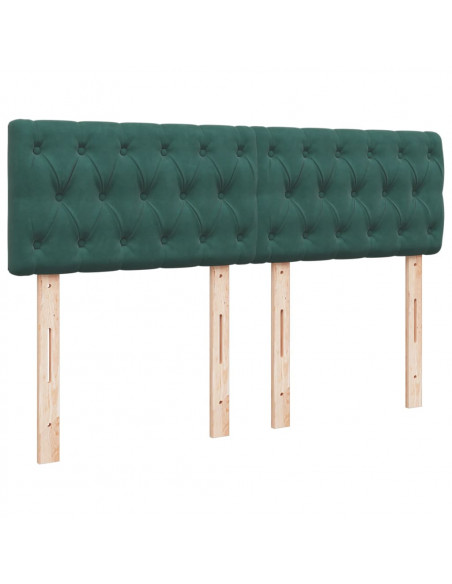 Giroletto a Molle con Materasso Verde Scuro 140x200 cm Velluto