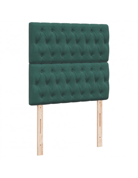 Giroletto a Molle con Materasso Verde Scuro 80x200 cm Velluto
