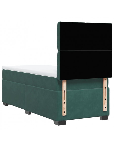 Giroletto a Molle con Materasso Verde Scuro 80x200 cm Velluto