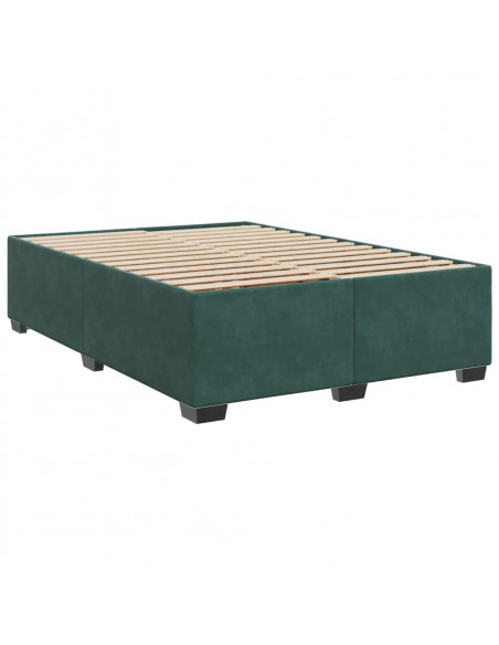 Giroletto a Molle con Materasso Verde Scuro 160x200 cm Velluto