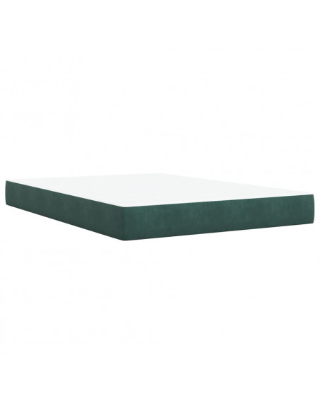 Giroletto a Molle con Materasso Verde Scuro 160x200 cm Velluto