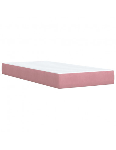 Giroletto a Molle con Materasso Rosa 100x200 cm in Velluto