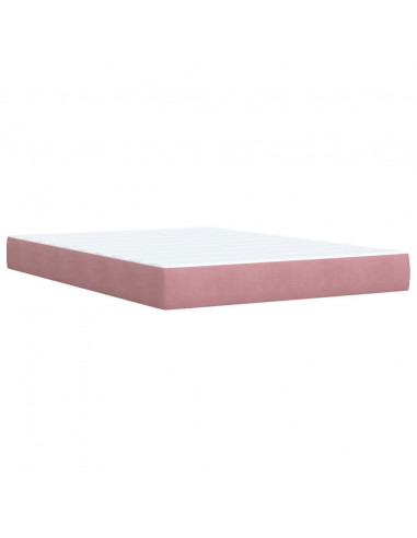 Giroletto a Molle con Materasso Rosa 160x200 cm in Velluto