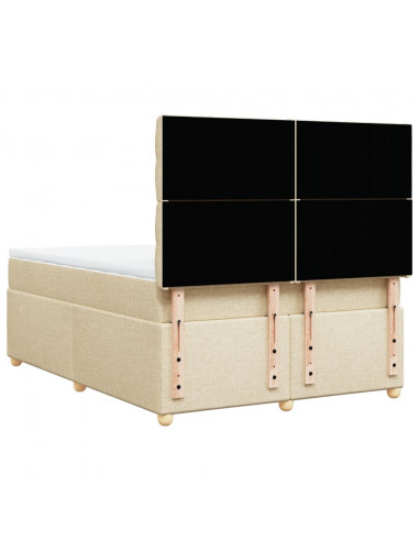 Giroletto a Molle con Materasso Crema 160x200 cm in Tessuto