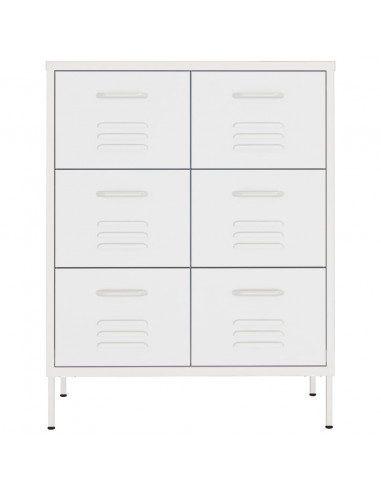 Cassettiera Bianca 80x35x101,5 cm in Acciaio