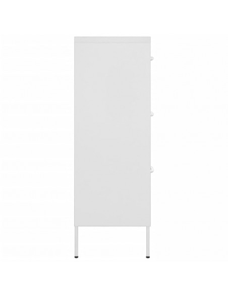 Cassettiera Bianca 80x35x101,5 cm in Acciaio
