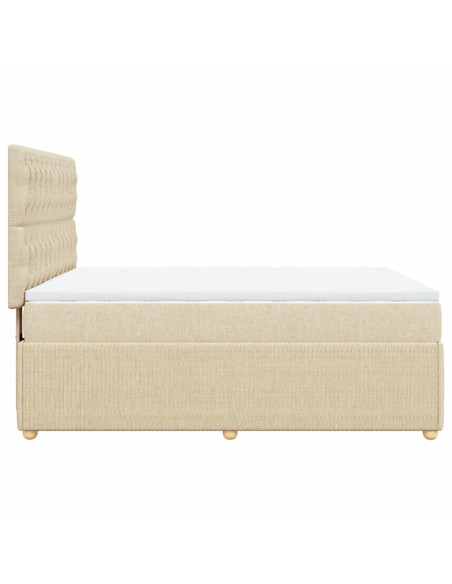 Giroletto a Molle con Materasso Crema 160x200 cm in Tessuto