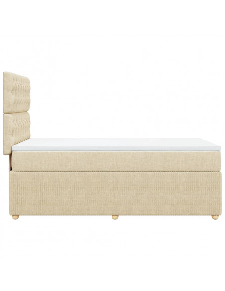 Giroletto a Molle con Materasso Crema 80x200 cm inTessuto