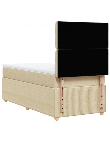 Giroletto a Molle con Materasso Crema 80x200 cm inTessuto