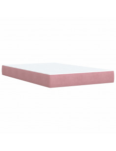 Giroletto a Molle con Materasso Rosa 120x190 cm in Velluto 2
