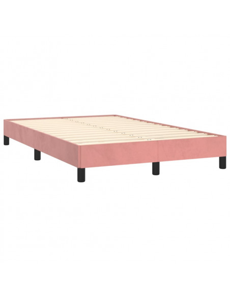 Giroletto a Molle con Materasso Rosa 120x190 cm in Velluto