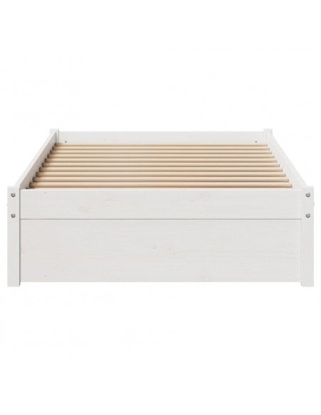 Giroletto senza Materasso Bianco 100x200 cm Legno Massello Pino