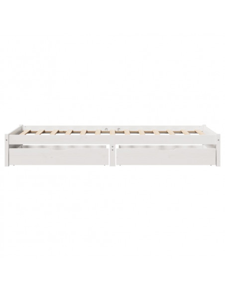 Giroletto senza Materasso Bianco 100x200 cm Legno Massello Pino