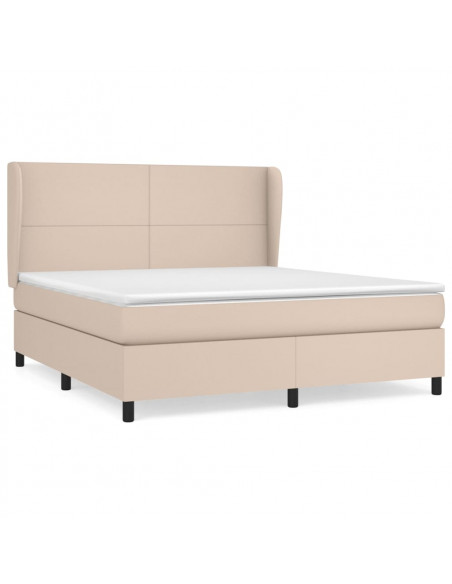 Giroletto a Molle con Materasso Cappuccino 180x200cm Similpelle