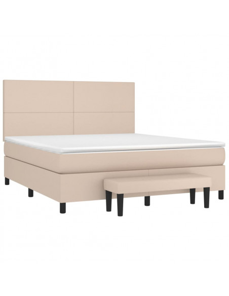 Giroletto a Molle con Materasso Cappuccino 180x200cm Similpelle