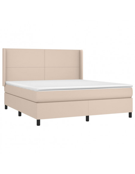 Giroletto Molle Materasso e LED Cappuccino 180x200cm Similpelle