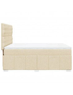 Giroletto a Molle con Materasso Crema 160x200 cm in Tessuto