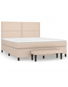 Giroletto a Molle con Materasso Cappuccino 180x200cm Similpelle