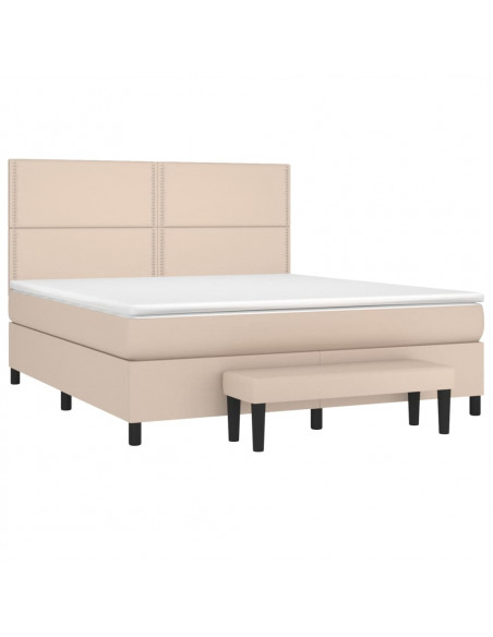Giroletto a Molle con Materasso Cappuccino 180x200cm Similpelle