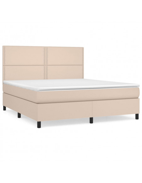 Giroletto a Molle con Materasso Cappuccino 180x200cm Similpelle