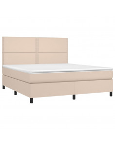 Giroletto a Molle con Materasso Cappuccino 180x200cm Similpelle 2