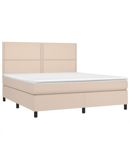 Giroletto a Molle con Materasso Cappuccino 180x200cm Similpelle