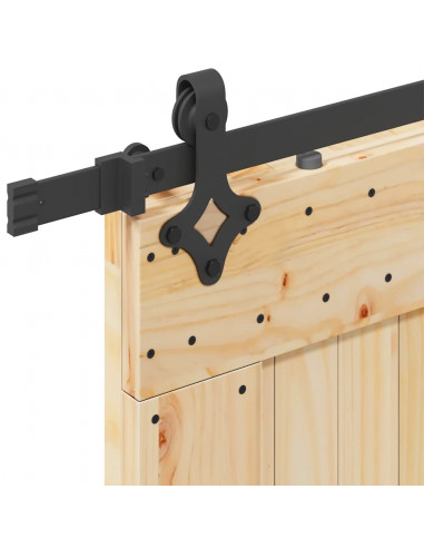 Porta Scorrevole con Set Hardware 100x210cm Legno Massello Pino