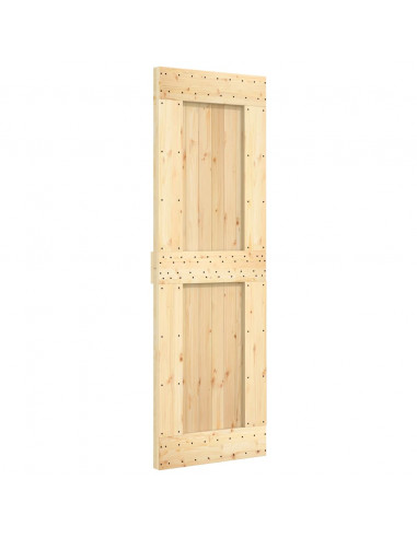 Porta Scorrevole con Set Hardware 70x210 cm Legno Massello Pino