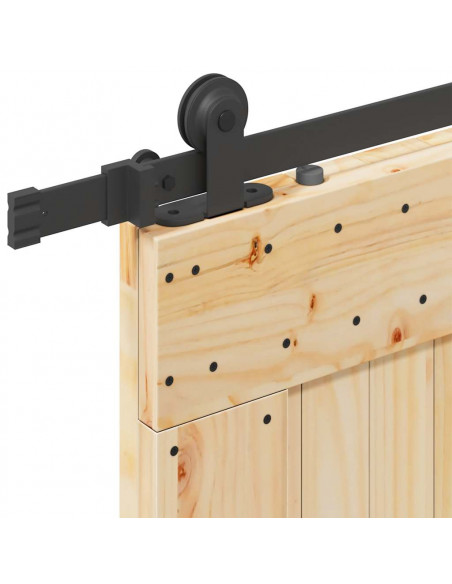 Porta Scorrevole con Set Hardware 80x210 cm Legno Massello Pino