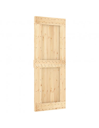 Porta Scorrevole con Set Hardware 80x210 cm Legno Massello Pino