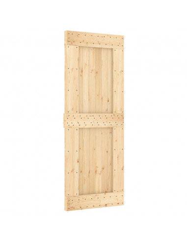 Porta Scorrevole con Set Hardware 80x210 cm Legno Massello Pino