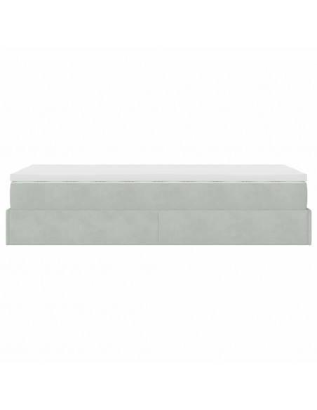 Struttura Letto Pouf con Materasso 100x200 cm Velluto