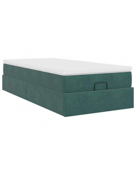 Struttura Letto Pouf con Materasso 100x200 cm Velluto