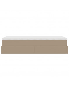 Struttura Letto Pouf con Materasso 100x200 cm Similpelle 2