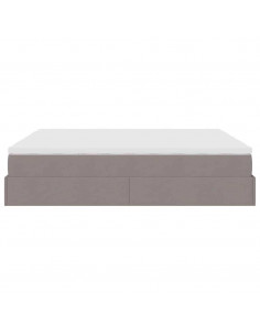 Struttura Letto Pouf con Materassi Tortora 180x200cm in Tessuto 2