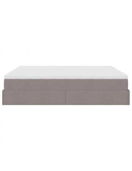 Struttura Letto Pouf con Materassi Tortora 180x200cm in Tessuto