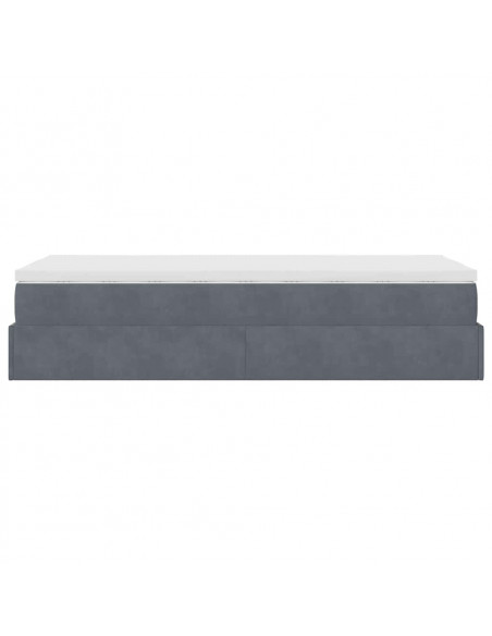 Struttura Letto Pouf con Materasso 100x200 cm Velluto